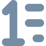 List Numbered Xs SVG Icon